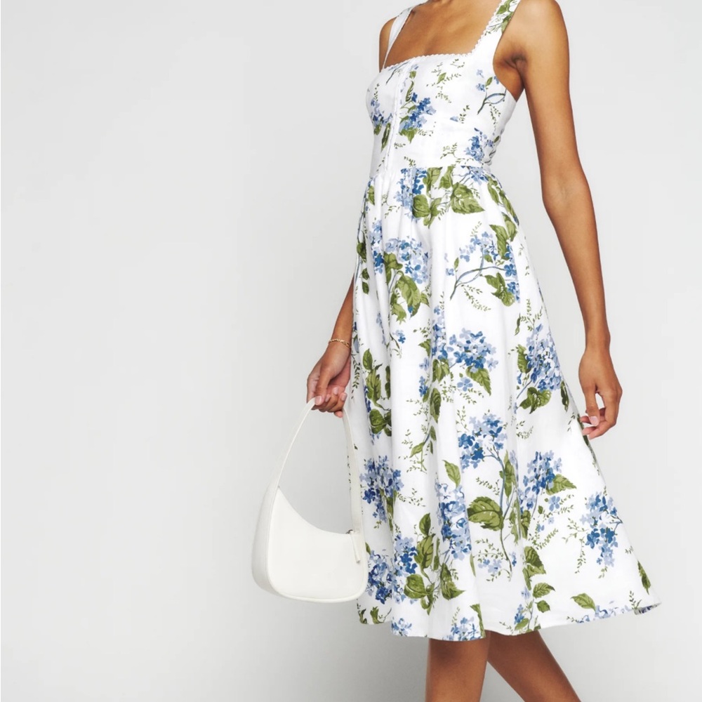Reformation Tagliatelle Linen Midi Dress